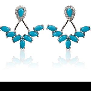 Brand New Beautiful Turquoise Simulated Earrings